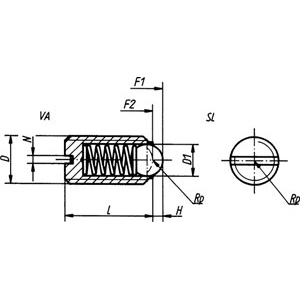 2812C - SPRING PLUNGERS WITH THREADS - Prod. SCU